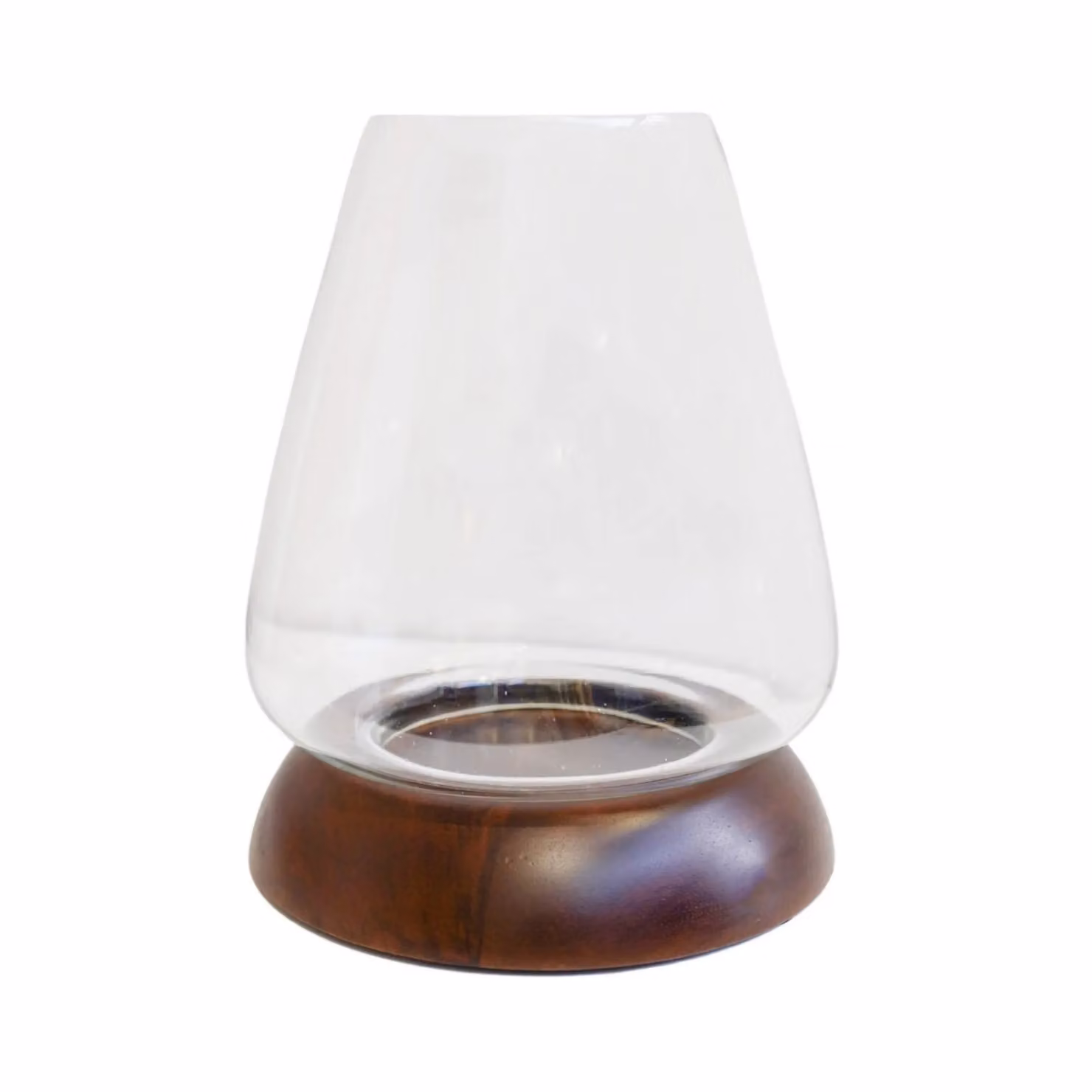 Ivyline Harvey Walnut Tapered Dome Tabletop Lantern, Brown, H 25.5 cm x D 20 cm – 2