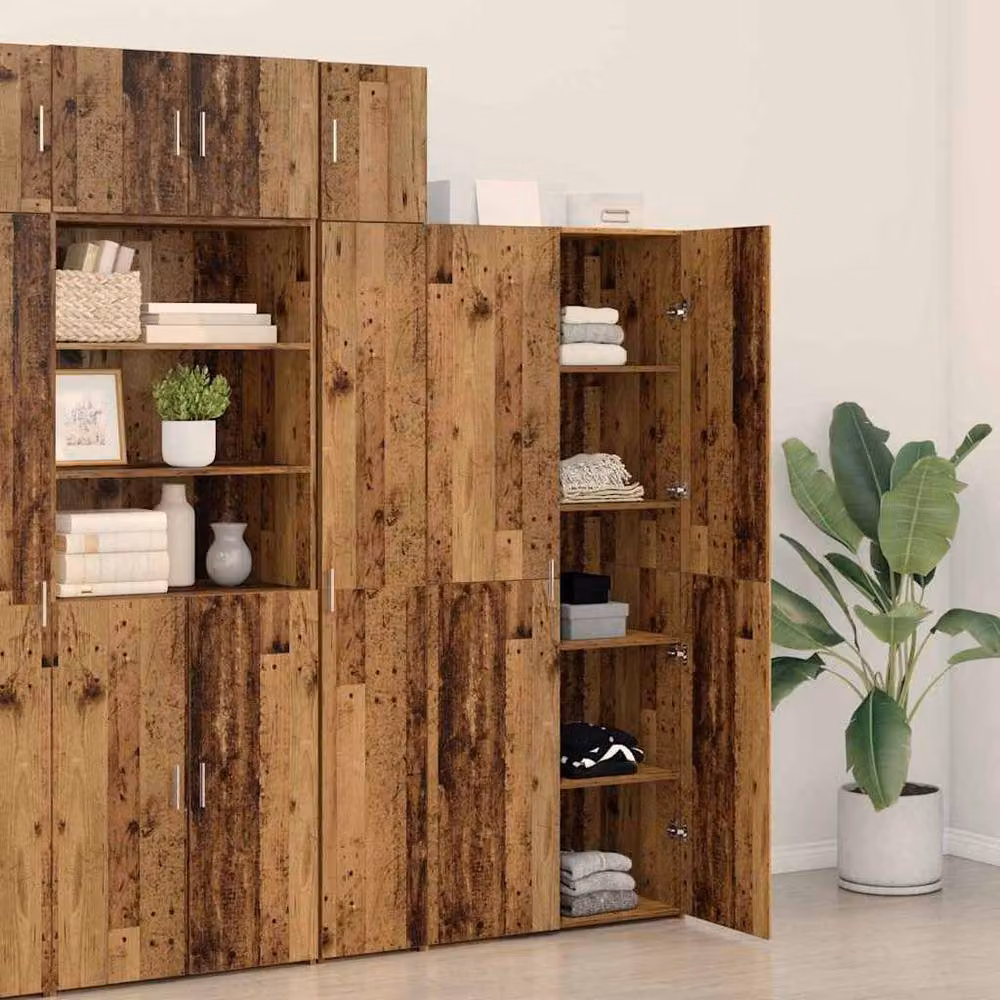 Berkfield Home Old Wood Highboard in Brown, W/D/H: 40 x 42.5 x 185 cm – 4