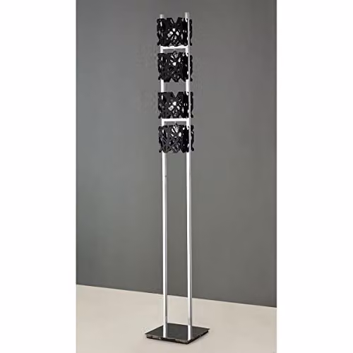 Netlighting Tokio Modern 4 Light G9 Floor Lamp in Gloss Black and Polished Chrome – 2