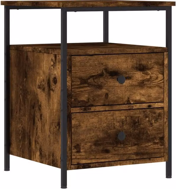Berkfield Home Bedside Cabinet in Smoked Oak Brown, W/D/H: 44 x 45 x 60 cm – 1