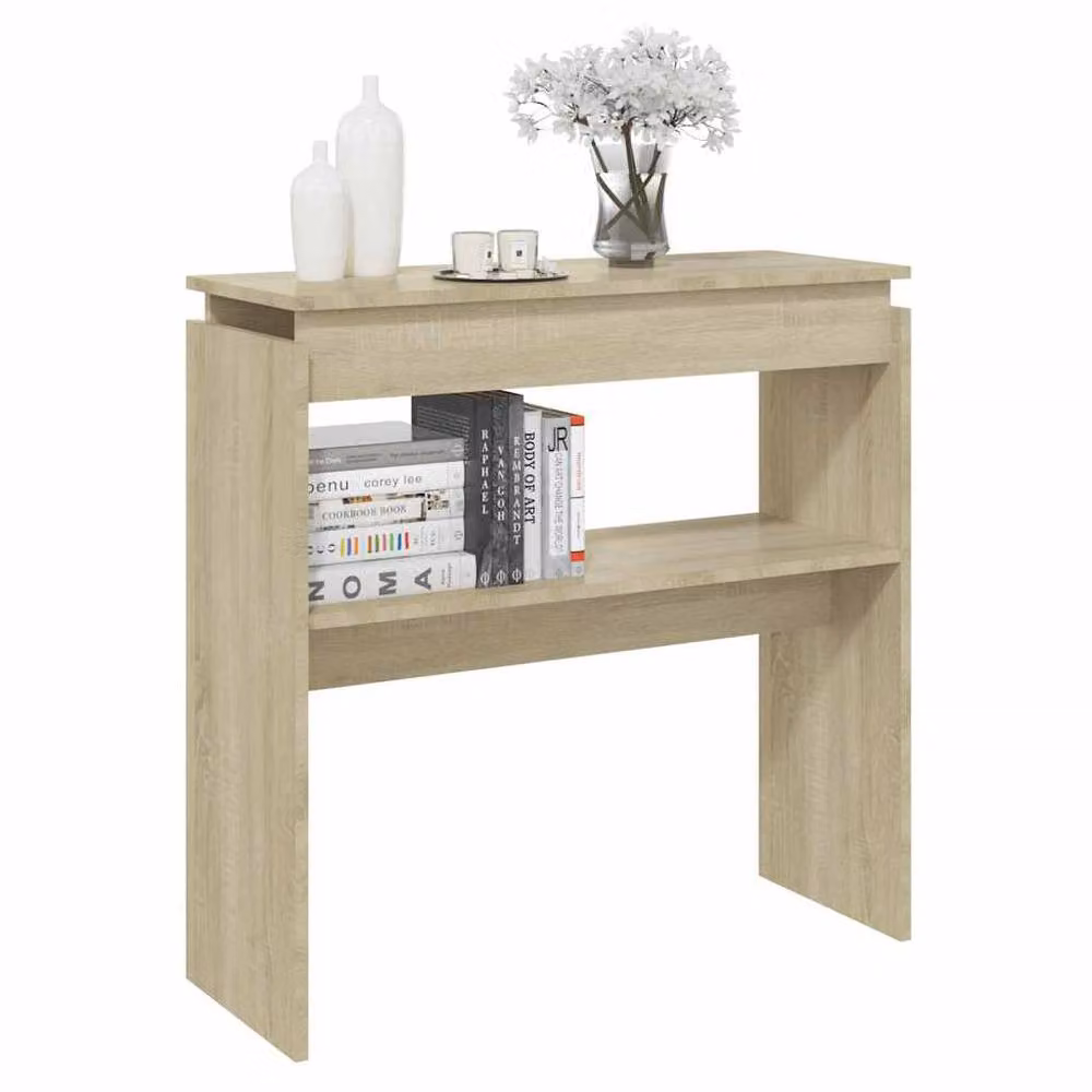 Berkfield Home Sonoma Oak Console Table in Light Tan, W/D/H: 80 x 30 x 80 cm – 3