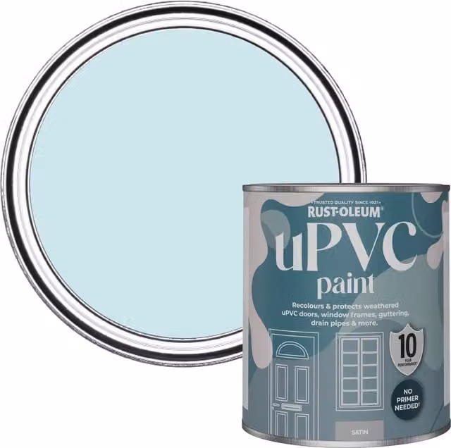 Rust-Oleum Satin Finish UPVC Paint in Duck Egg, 0.75 l