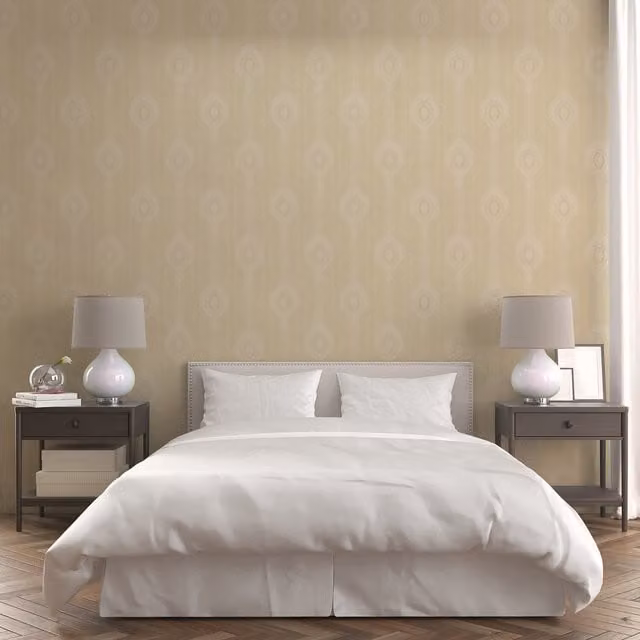 SK Filson Cameo Stripe Wallpaper in Gold and Blue
