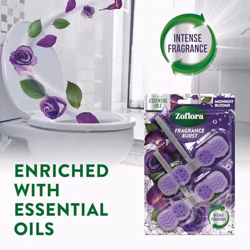 Zoflora Midnight Bloom Toilet Rim Block Freshener, Purple, 2 x 48g – 3