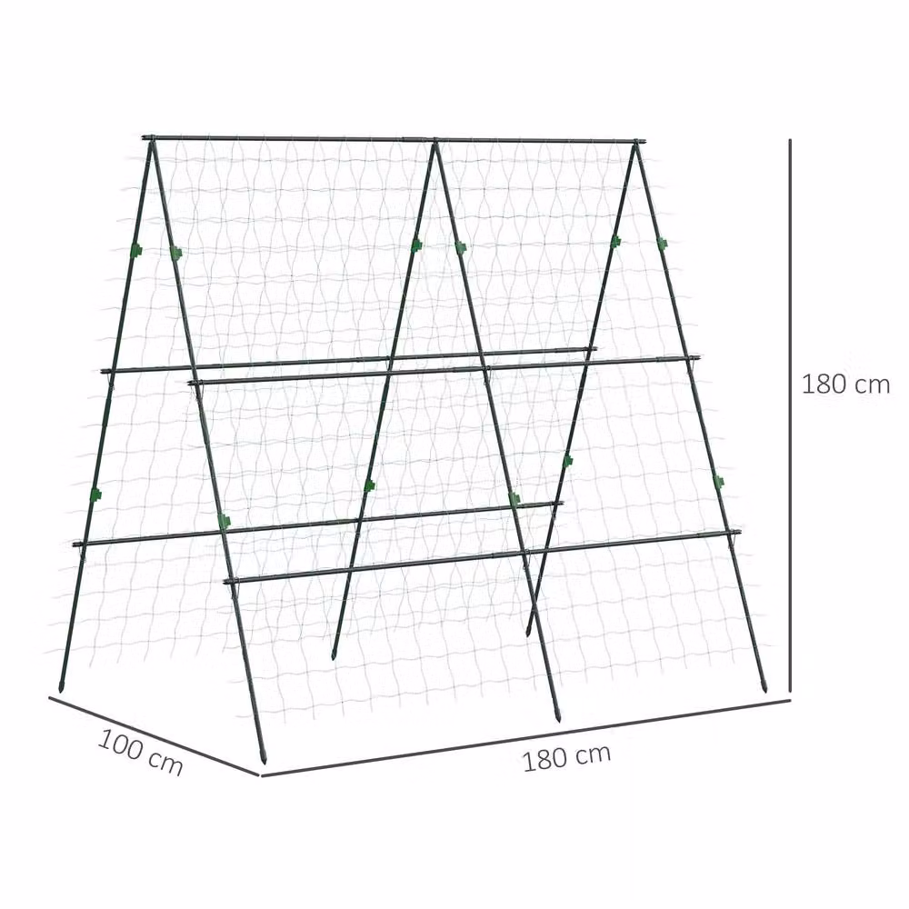 STILVORA Green A-Frame Garden Trellis with Climbing Net, Height: 180 cm – 2