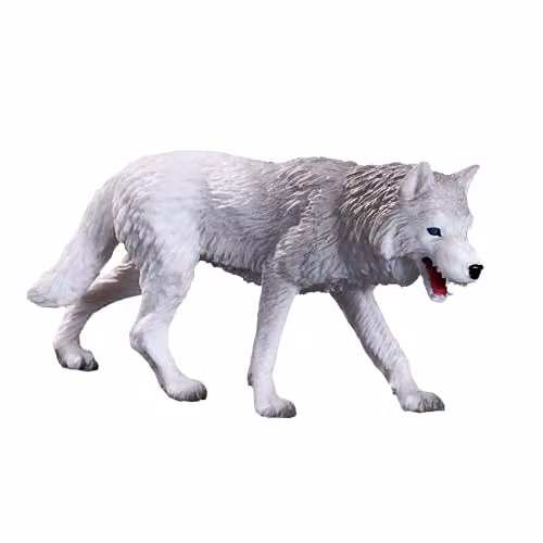 MOJO Arctic Wolf Collectable Wildlife Animal Toy Figure in Grey and White