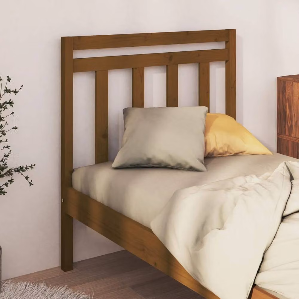 Berkfield Home Rustic Solid Pine Wood Bed Headboard, Honey Brown, W: 95 cm, D: 4 cm, H: 100 cm – 2