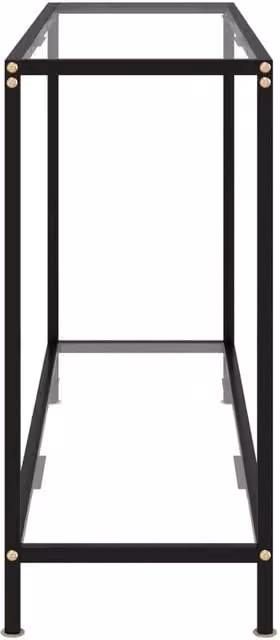 Berkfield Home Stylish Console Table in Clear Tempered Glass and Black Metal, W/D/H: 120 x 35 x 75 cm