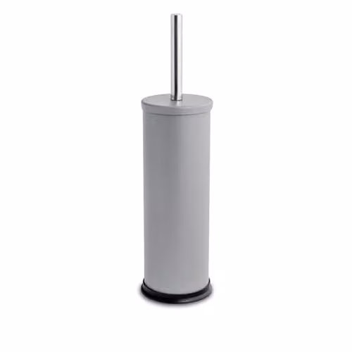 Harbour Housewares Matte Grey Toilet Brush and Holder Set with Stainless Steel Freestanding Base