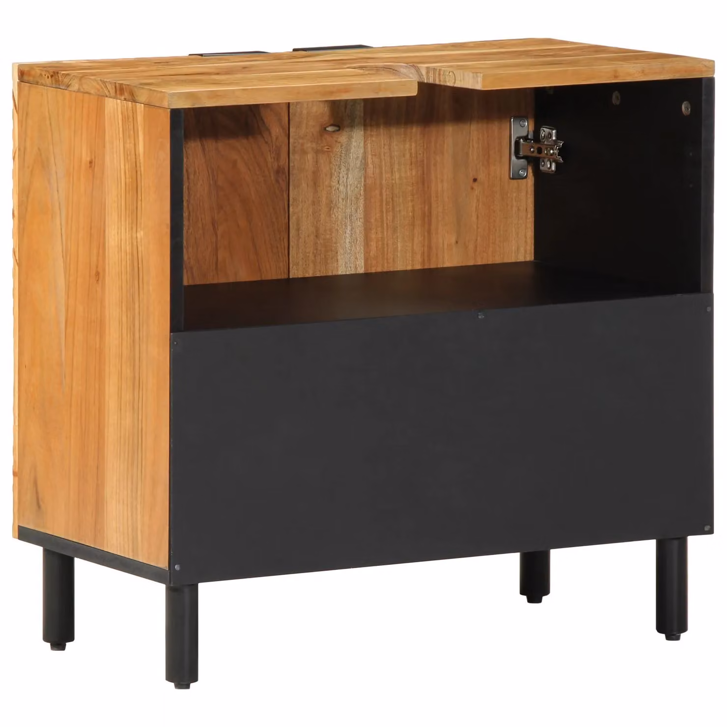 Berkfield Home Modern Bathroom Sink Cabinet in Brown Solid Acacia Wood W/D/H: 62 x 33 x 58 cm – 3