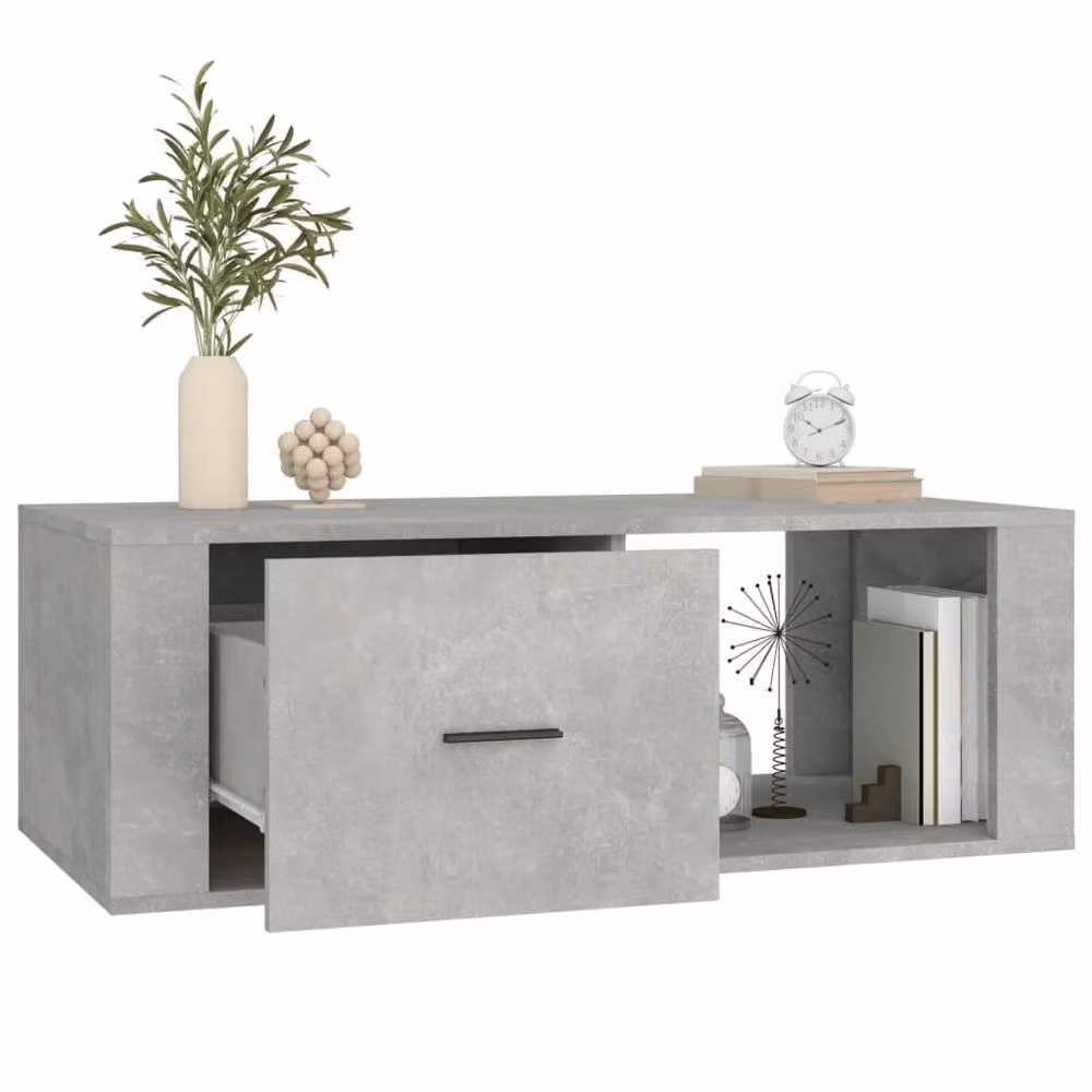 Berkfield Home Modern Rectangular Coffee Table in Concrete Grey, W/D/H: 100 x 50.5 x 35 cm – 2