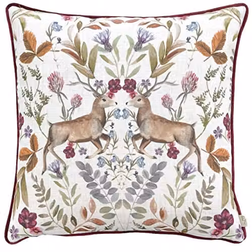 Riva Home Square Floral Animal Cushion in Multicolour, W/D/H: 43 x 43 x 43 cm