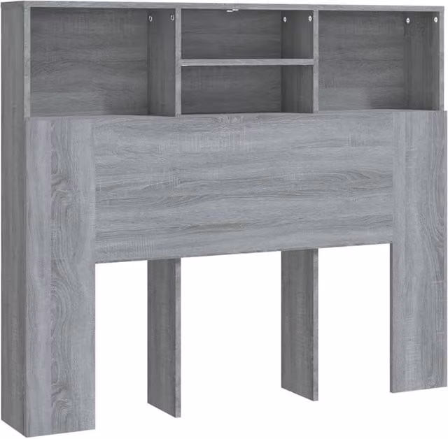Berkfield Home Modern Wall-Mounted Headboard Cabinet in Grey Sonoma, W/D/H: 120 x 19 x 103.5 cm