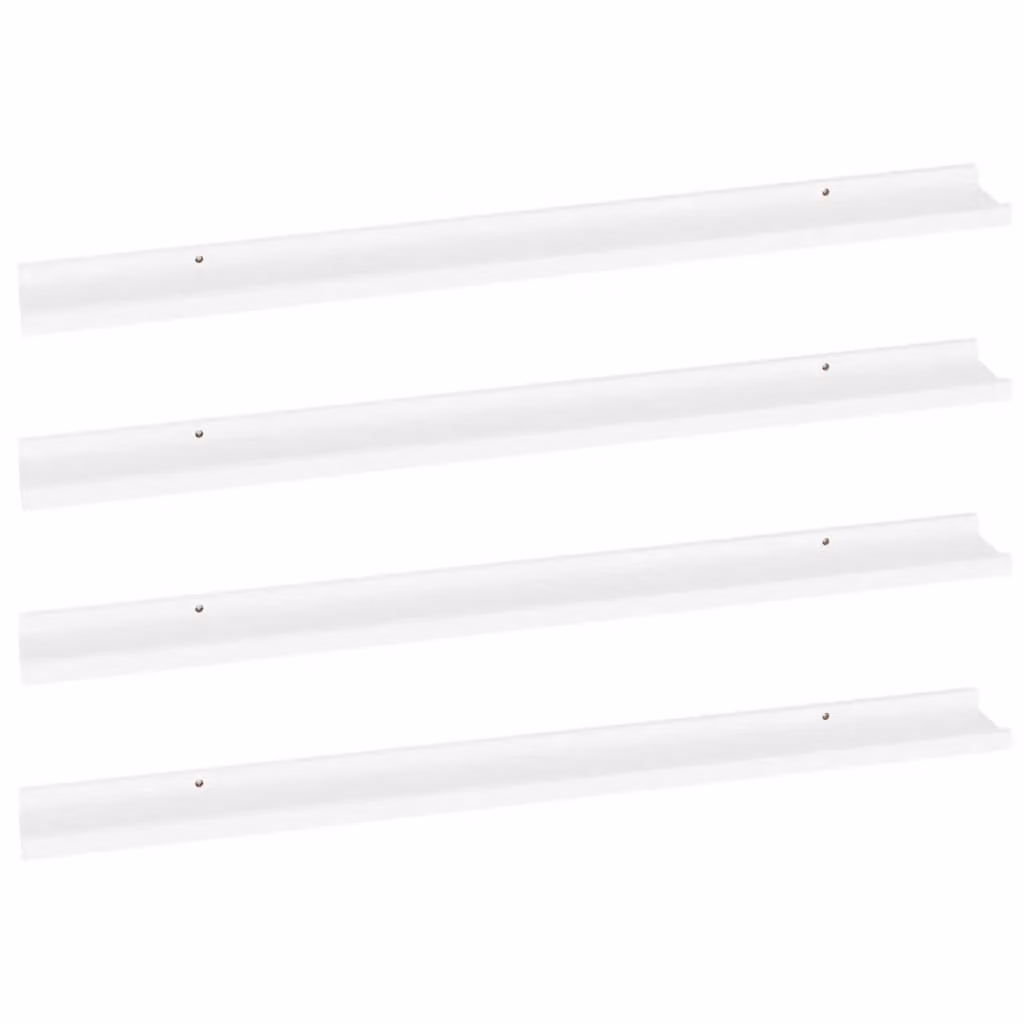 Berkfield Home Wall Mounted Shelves, 4 Piece Set, White, W: 100 cm, D: 9 cm, H: 3 cm – 2