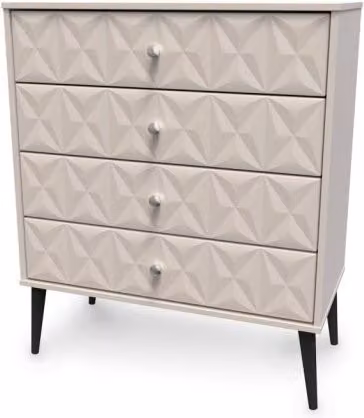 Welcome Furniture Pixel 4 Drawer Chest of Drawers in White Matt Metal