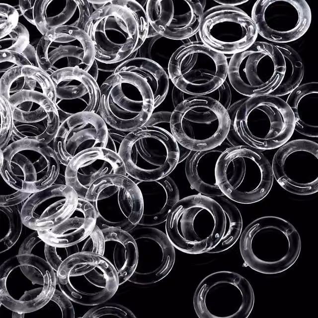SPETLEK 100 Clear Plastic Roman Blind Curtain Rings – 1