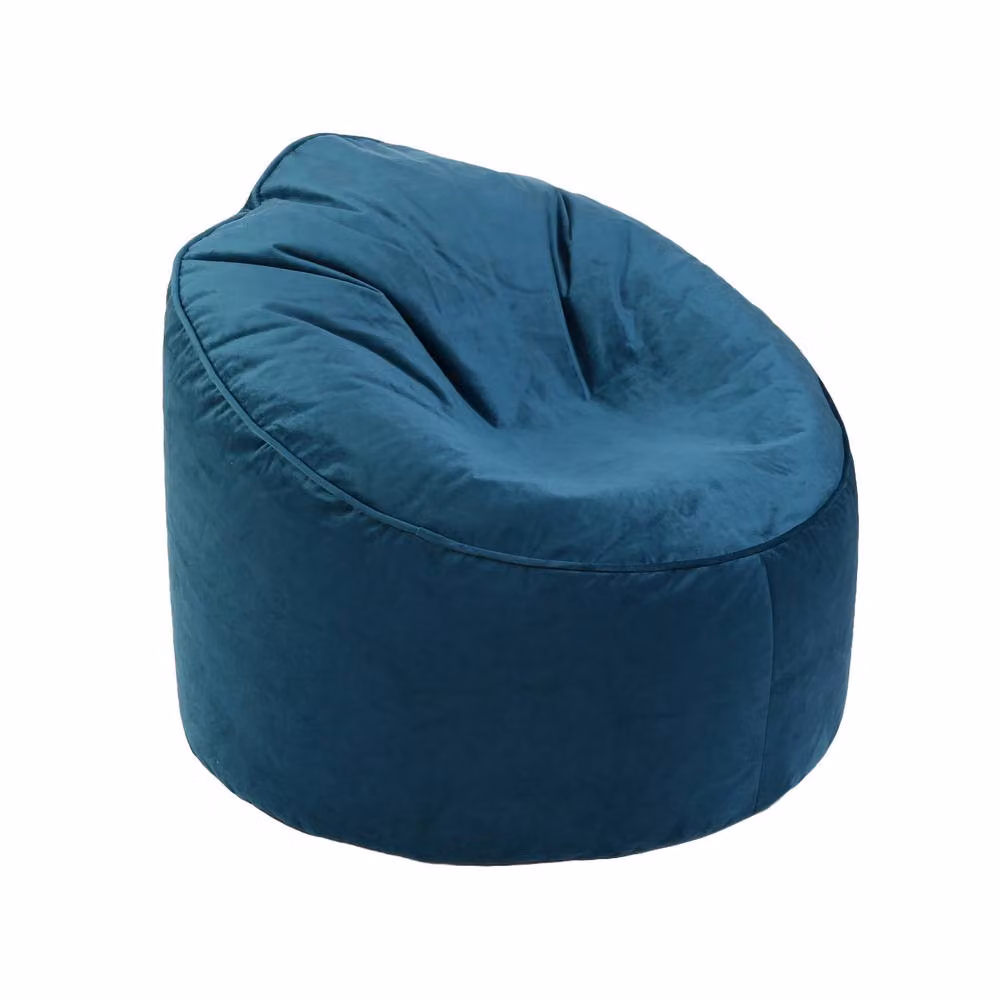 Kaikoo Velvet Petrol Teal Beanbag with Removable Cover and Refill Opening – 2