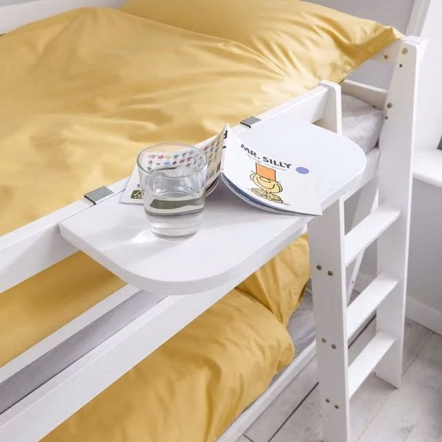 Noa and Nani Frans White Wall-Mounted Wooden Shelf for Cabin or Bunk Beds
