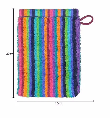 Cawö Lifestyle Stripes Multicolour Cotton Terry Wash Mitt, W: 16 cm x H: 22 cm – 2