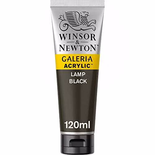 Winsor & Newton Galeria Acrylic Paint, Lamp Black, 120ml – 2