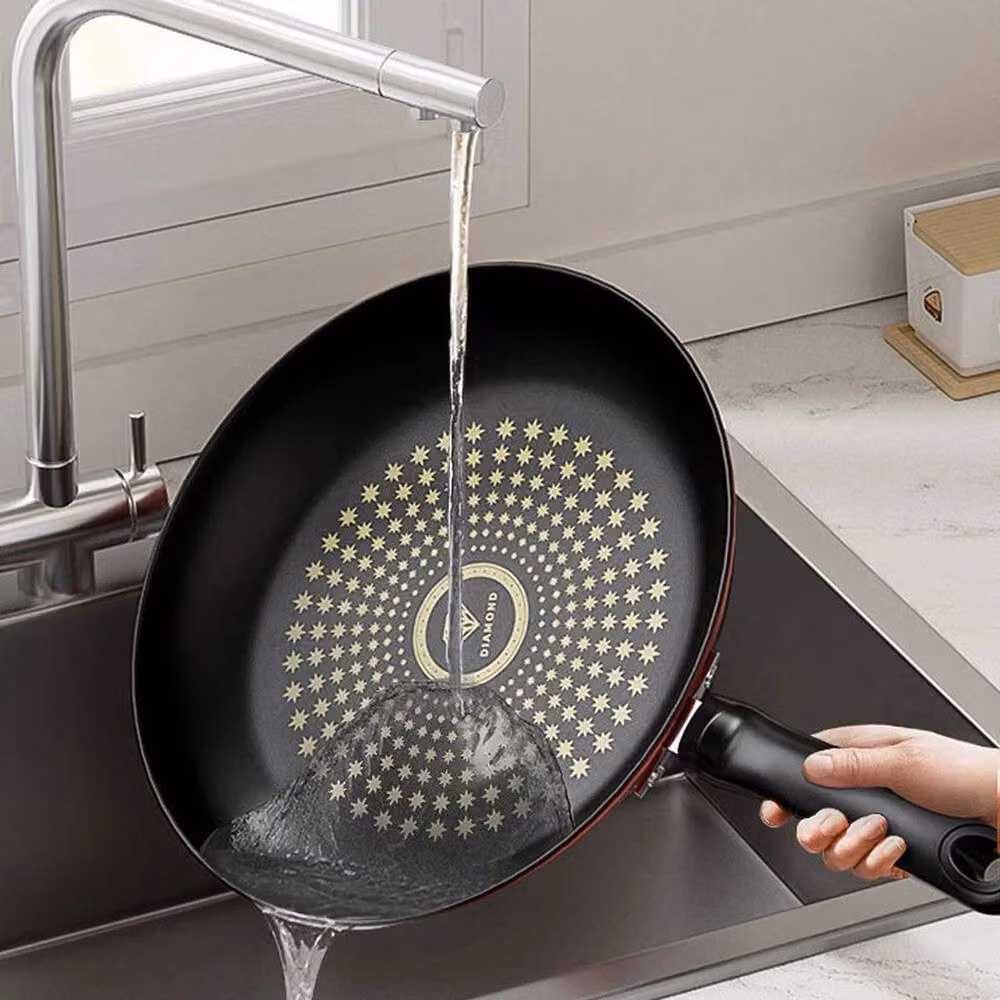 SPETLEK Non-Stick Round Stainless Steel Frying Pan in Red – 4