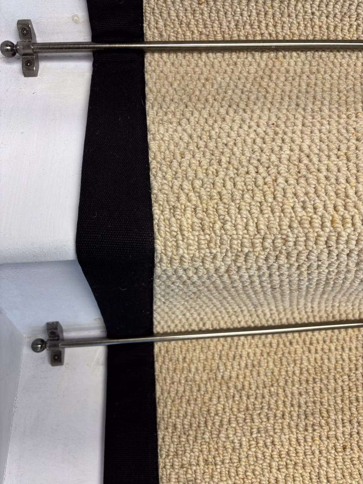 RainbowHome Kalahari Cream Wool Stair Runner with Black Cotton Border, W: 55 cm x L: 700 cm – 3