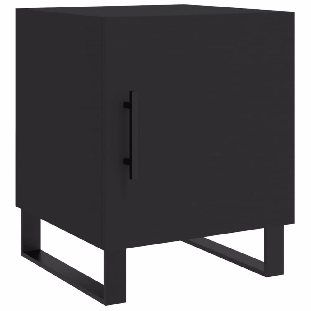 Berkfield Home Modern Bedside Cabinets, 2 Piece Set, Black, W/D/H: 40 x 40 x 50 cm – 4