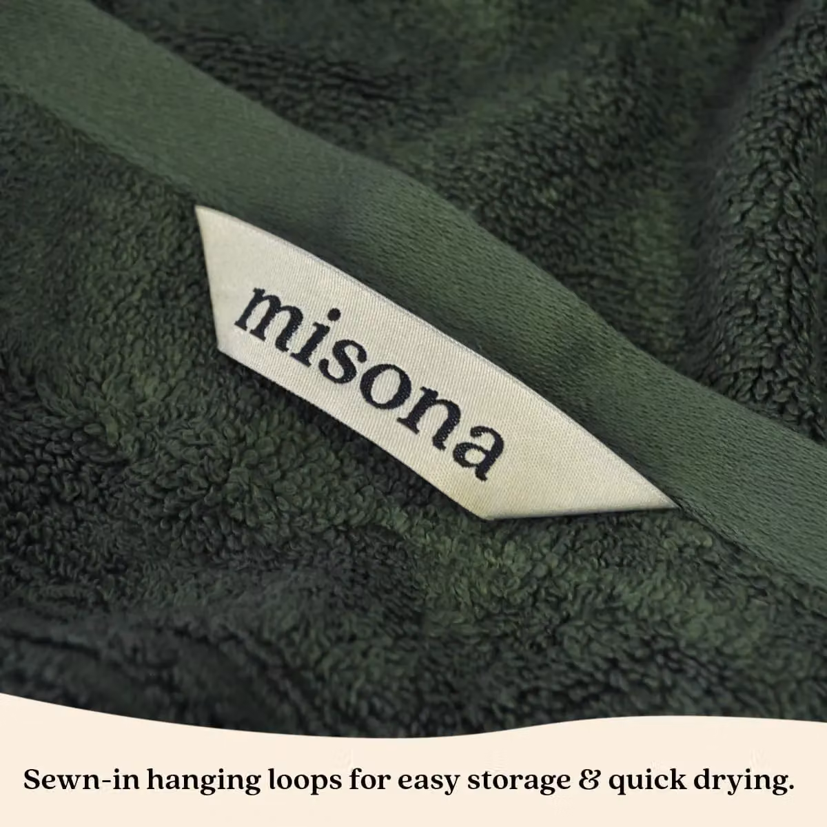 Misona Ultra Soft Bamboo and Cotton Terry Bath Sheet in Green/Beige – 3