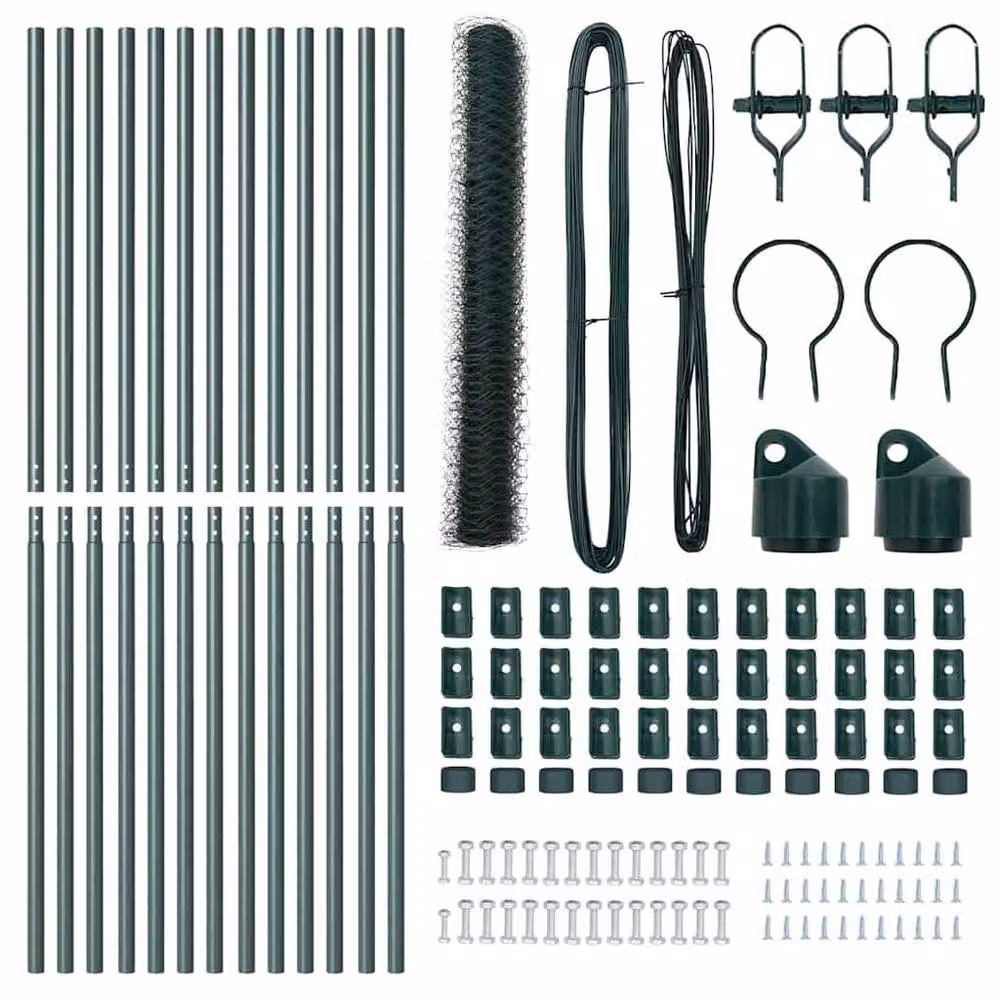 Berkfield Home Green Metal Fencing Set of 2, W: 25 cm, H: 1.2 m – 5