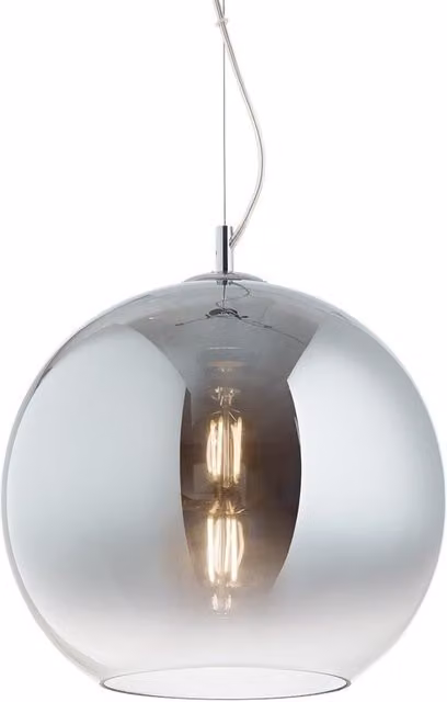 Nemo Lighting Indoor Dome Ceiling Pendant Lamp in Chrome and Grey, Diameter: 40 cm