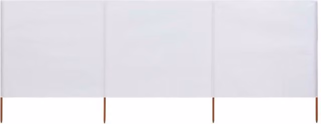 Berkfield Home 3-Panel Fabric Wind Screen in Sand White, W/H: 400 x 80 cm