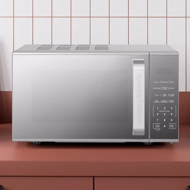 Morphy Richards 20L 800W Digital Solo Countertop Microwave with Mirror Door in Matt Black and Silver