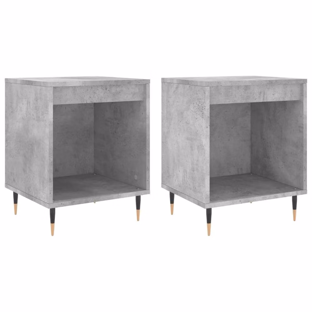 Berkfield Home Modern Bedside Cabinets, 2 Piece Set, Concrete Grey, W: 40 cm, D: 35 cm, H: 50 cm – 2