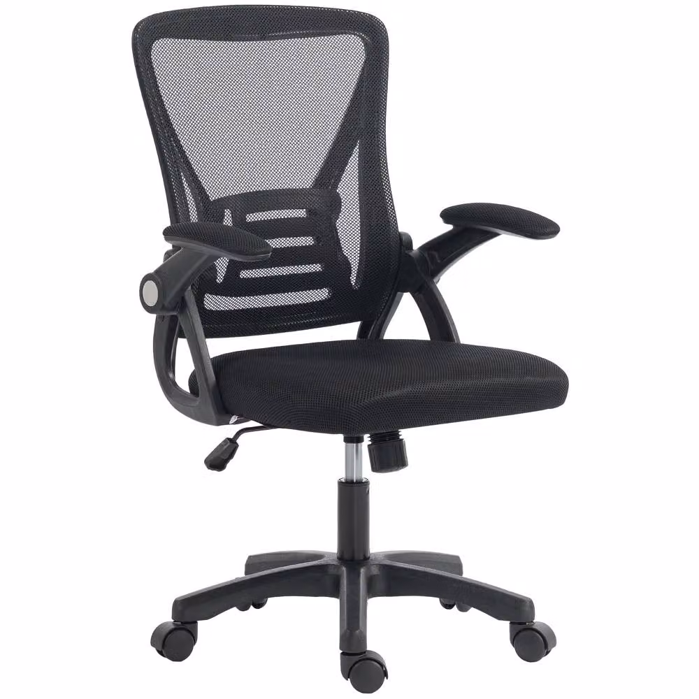 Rolipo Mesh Office Chair with Lumbar Support and Flip-Up Armrests in Black – 2