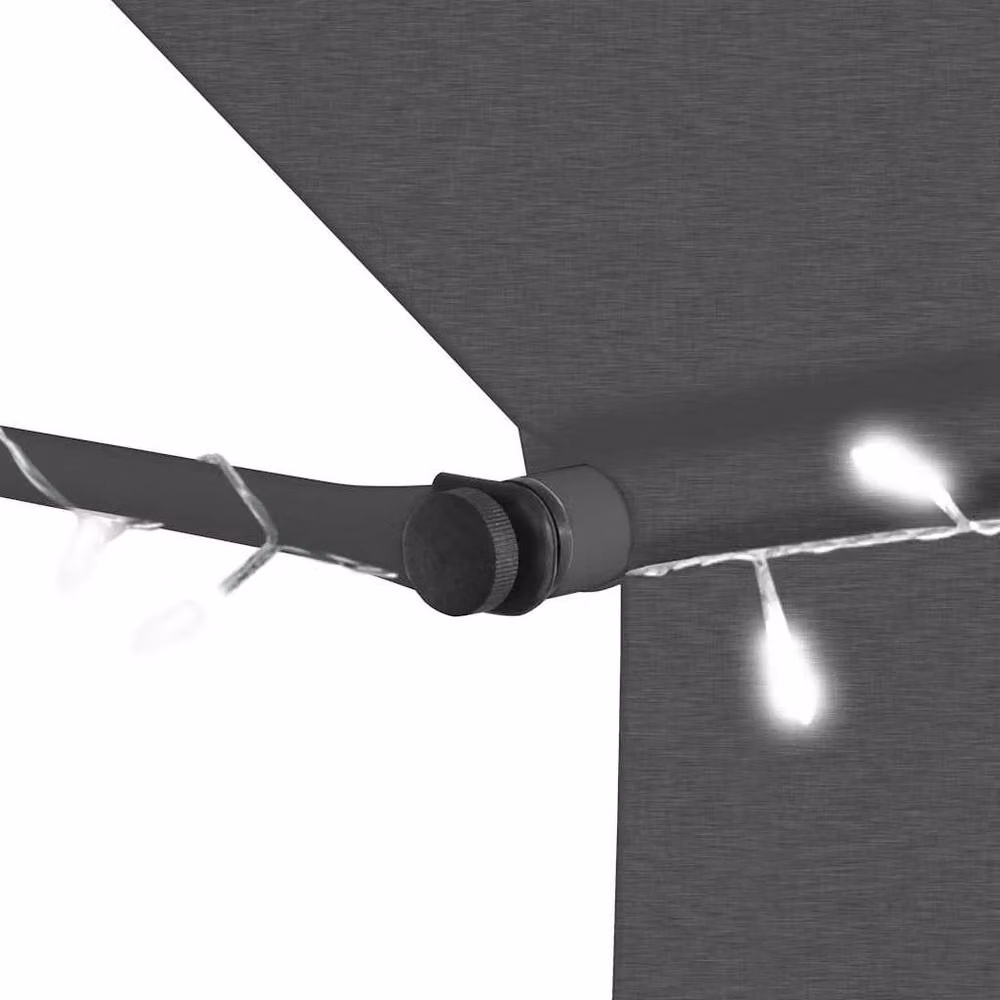 Berkfield Home Manual Retractable Awning with LED, Anthracite Grey, Width: 200 cm – 3