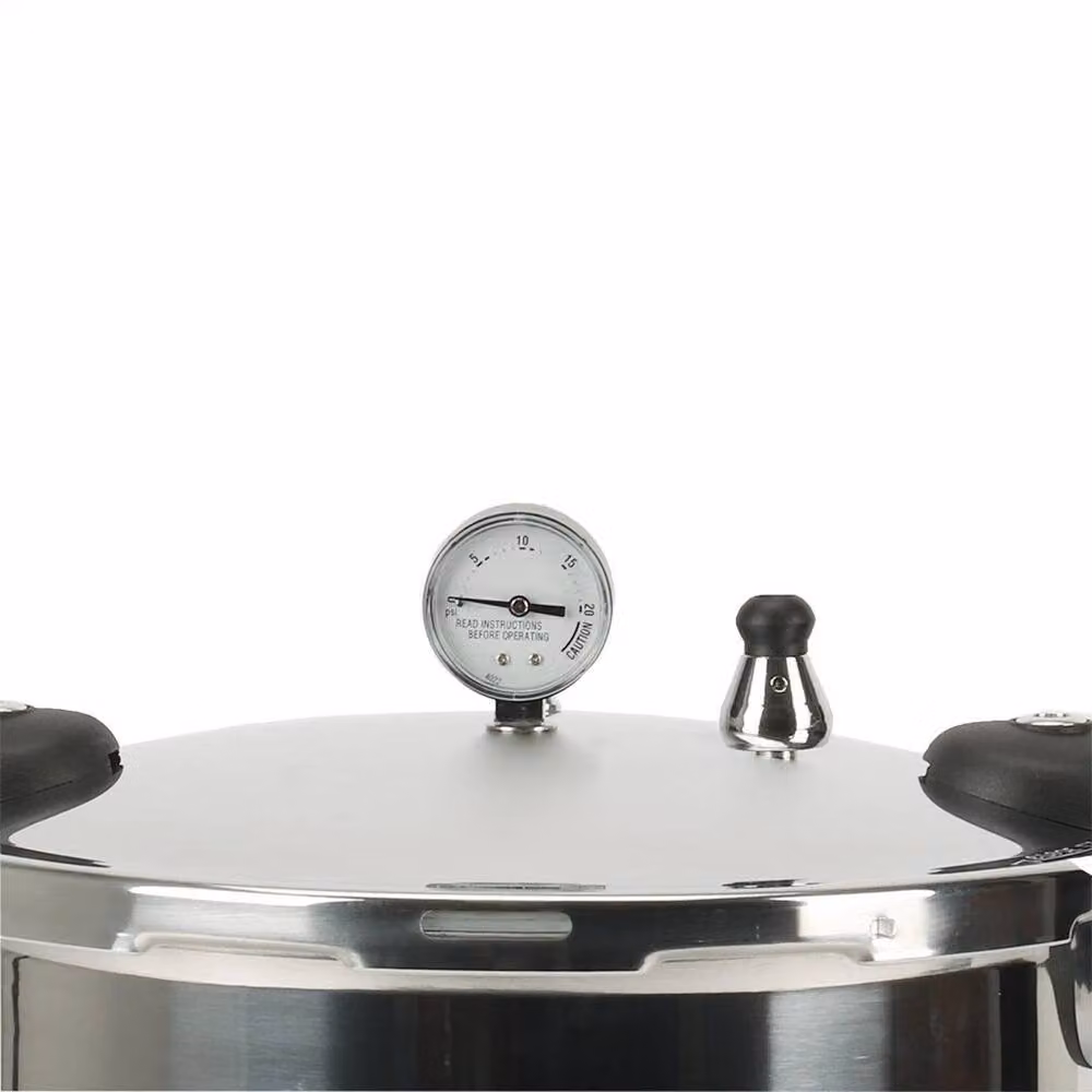 NESTLUNE 22L Pressure Canner Large Capacity Cooker with Gauge in Silver – 4