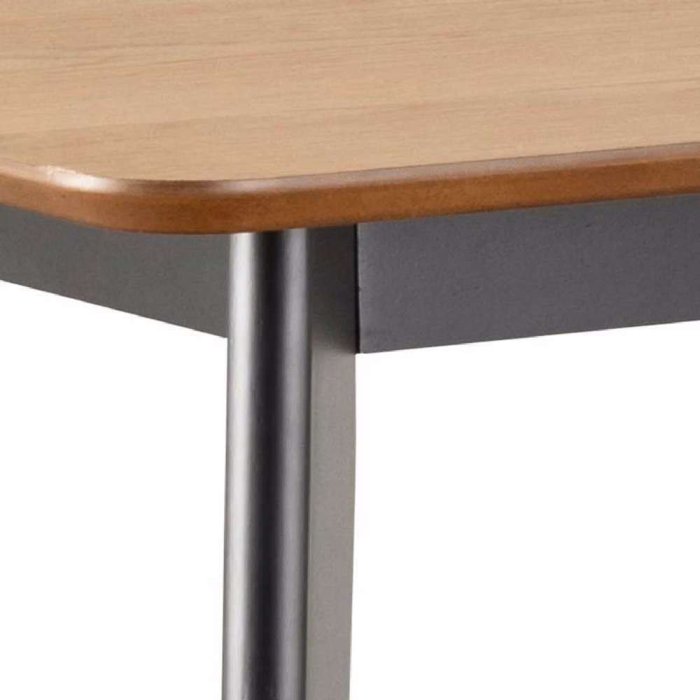 netfurniture Chelsea Industrial Bar Table in Oak and Black, W/D/H: 120 x 60 x 105 cm – 4