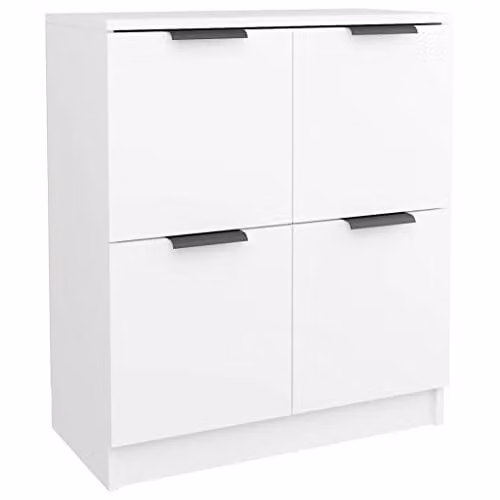 vidaXL Modern White Sideboard in Engineered Wood W/D/H: 60 x 30 x 70 cm