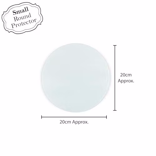 Purely Home Round Glass Kitchen Trivet with Non-Slip Feet, White, Diameter: 20 cm