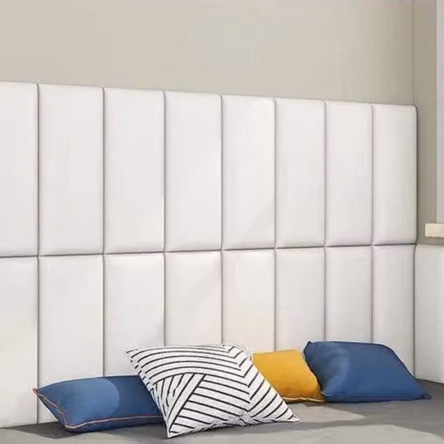 NOVECRAFTO Self Adhesive Padded Wall Panels, White, W: 60 cm, H: 25 cm, Pack of 12