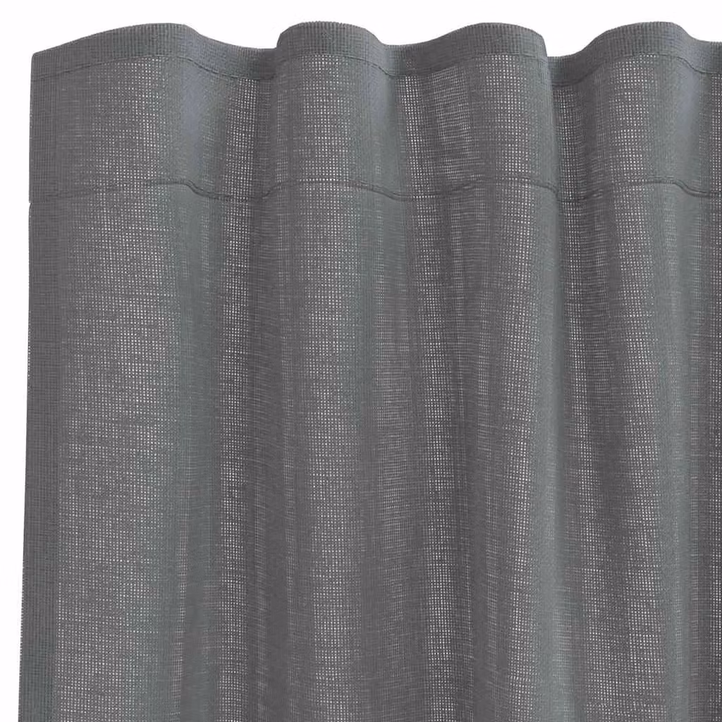 Berkfield Home Dark Grey Voile Fabric Curtains with Rod Pockets, 2 Pack – 4