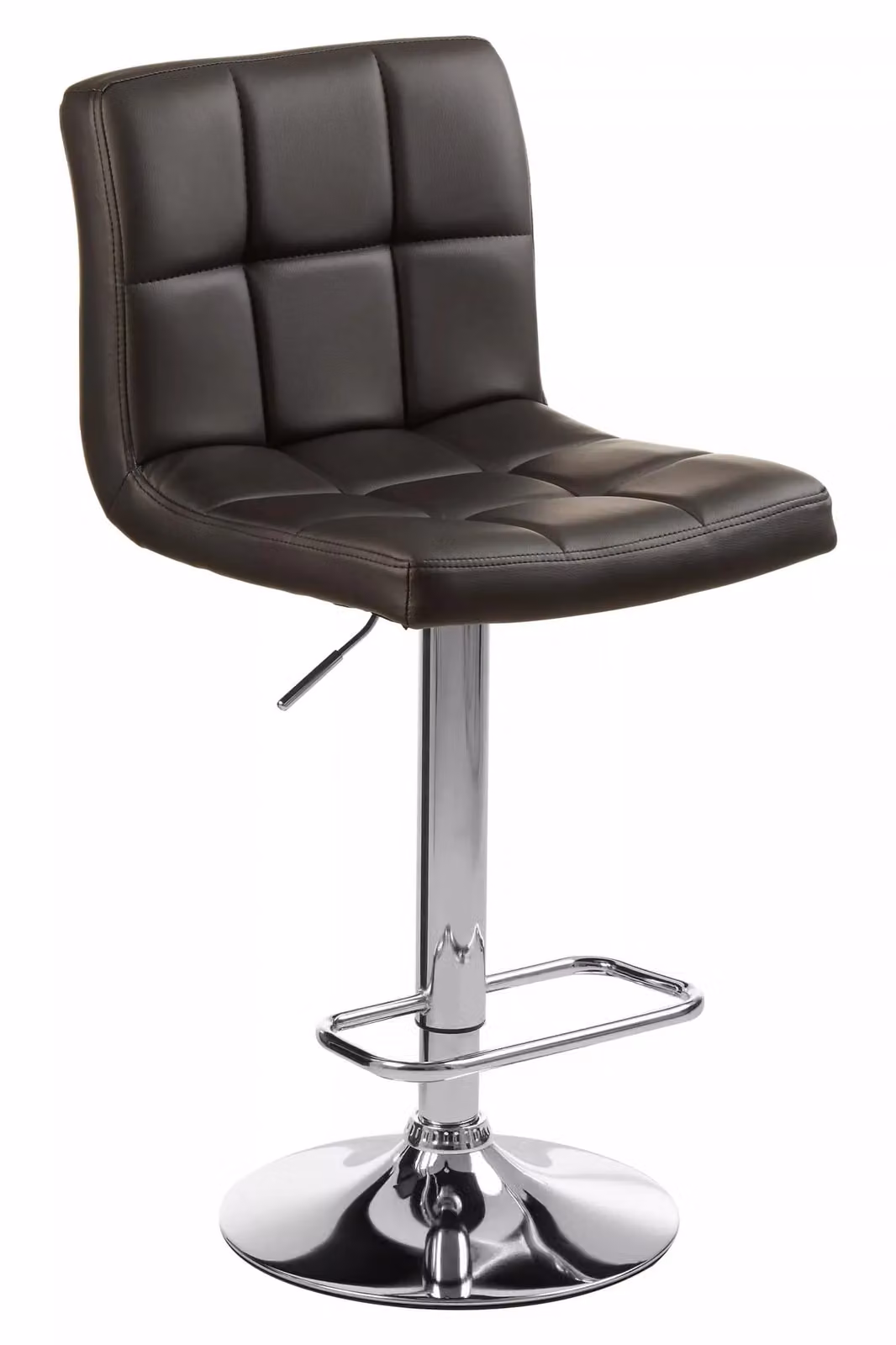 Orsina Adjustable Height Modern Bar Stool with Chrome Base in Black – 2
