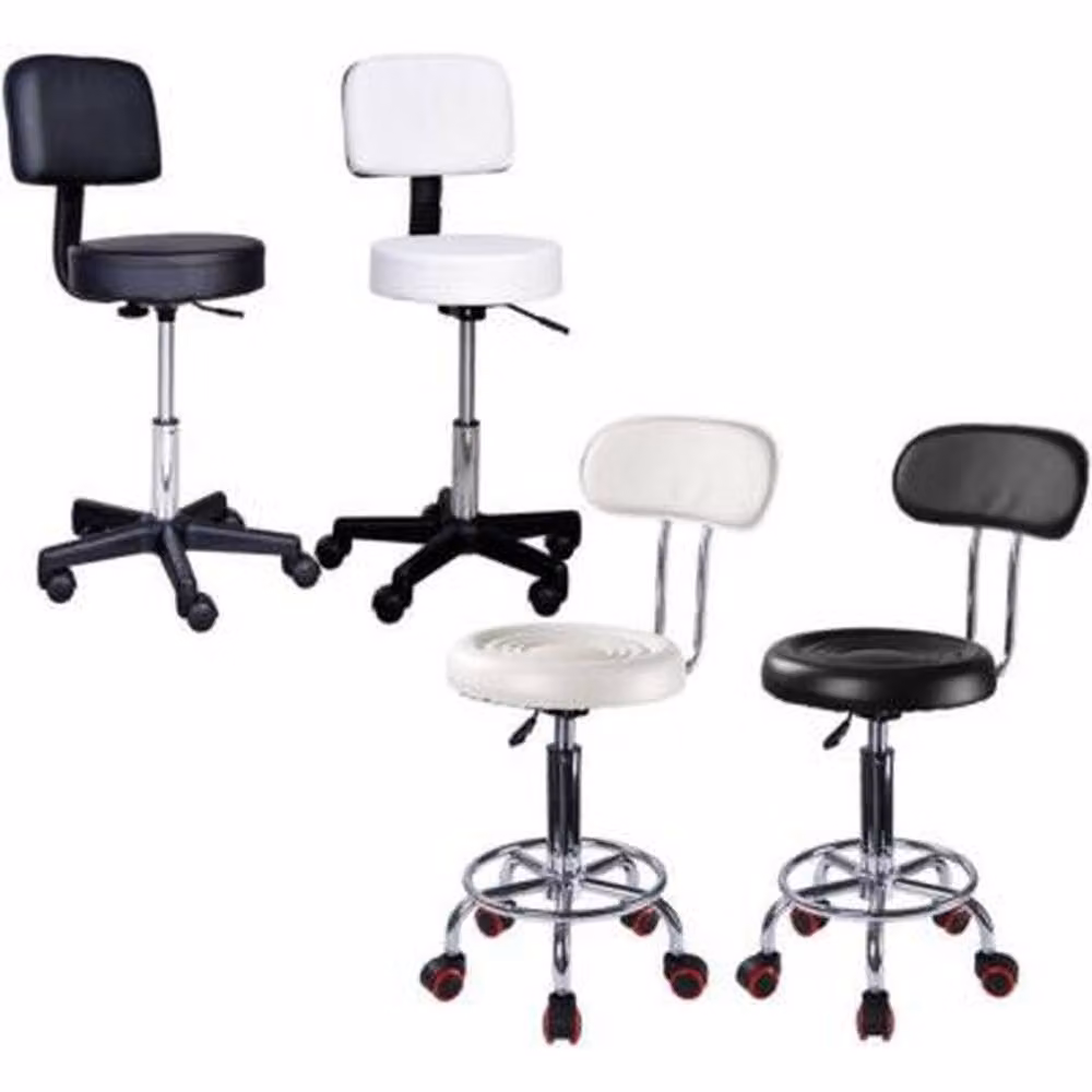 Kelvenix Arch Feet Black Salon Stool Hairdressing Styling Chair with Synthetic Leather and Metal Frame – 2
