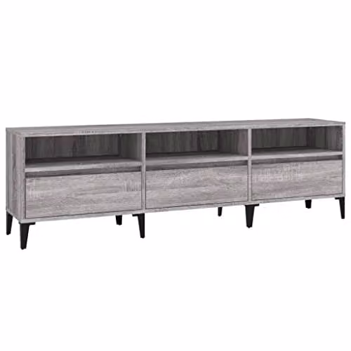 vidaXL Industrial TV Cabinet in Grey Sonoma, W: 150 cm, D: 30 cm, H: 44.5 cm