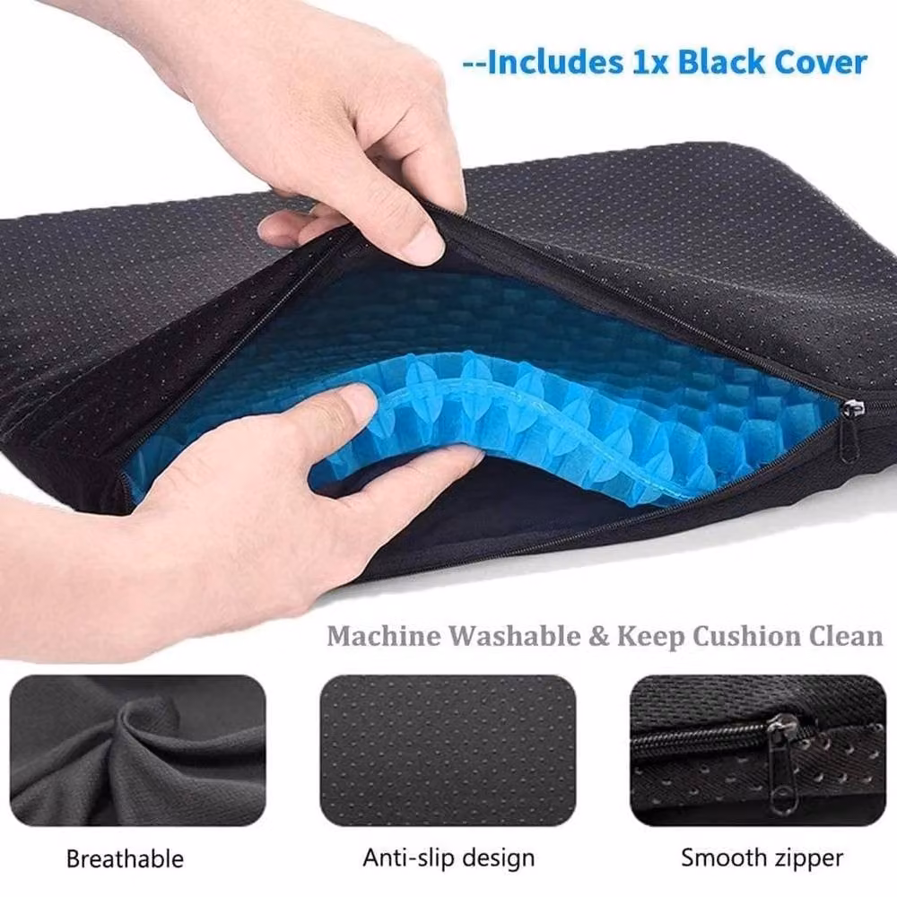 FLAVORA Cooling Honeycomb Breathable Gel Seat Cushion, Blue, W/D: 150 x 100 cm – 5