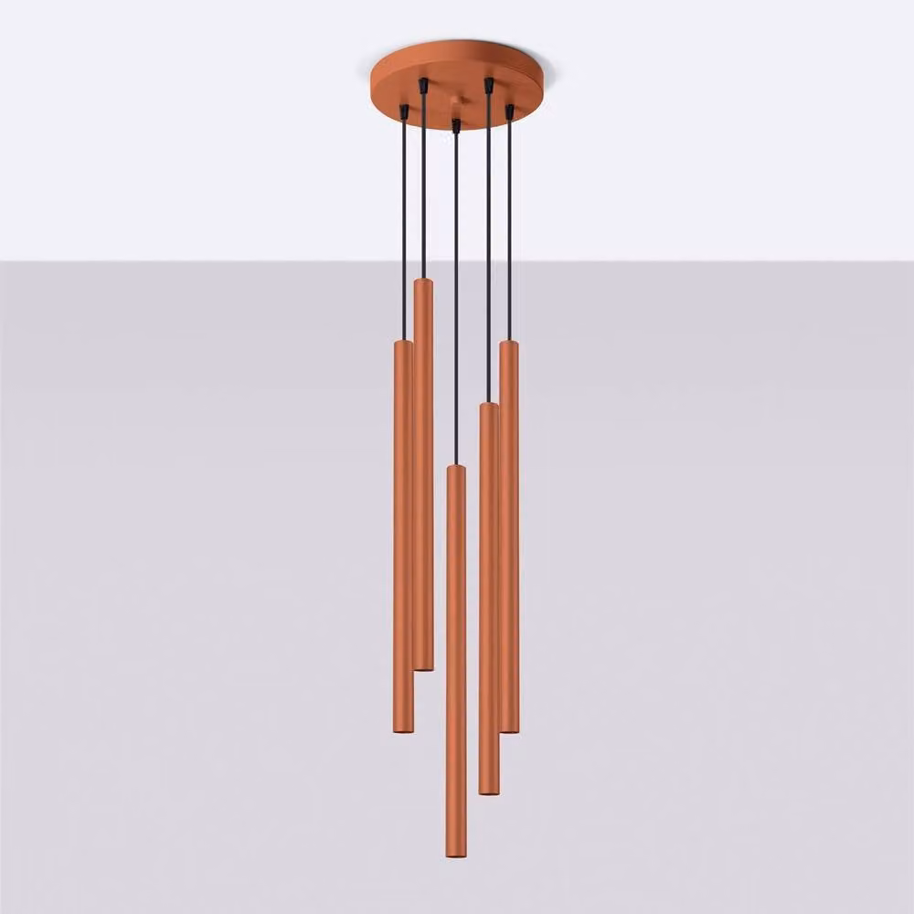 Sollux Lighting Modern Red Pendant Lamp with 5 Lights, W/D/H: 104 x 25 x 25 cm – 2