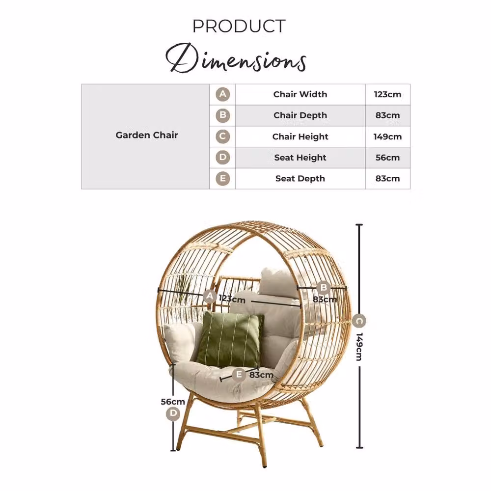FurnitureboxUK Boca Rattan Cocoon Garden Egg Chair in Green – 5