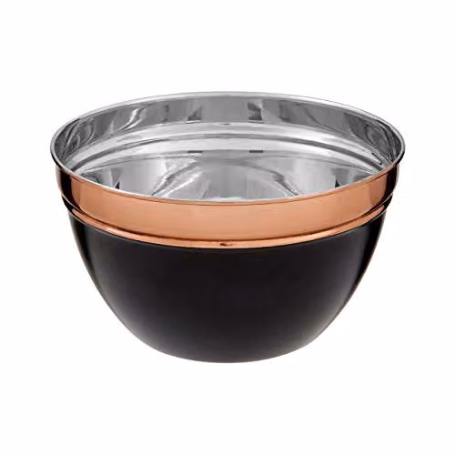 Premier Housewares Prescott Small Round Stainless Steel Mixing Bowl in Anthracite, Copper or Grey – 2