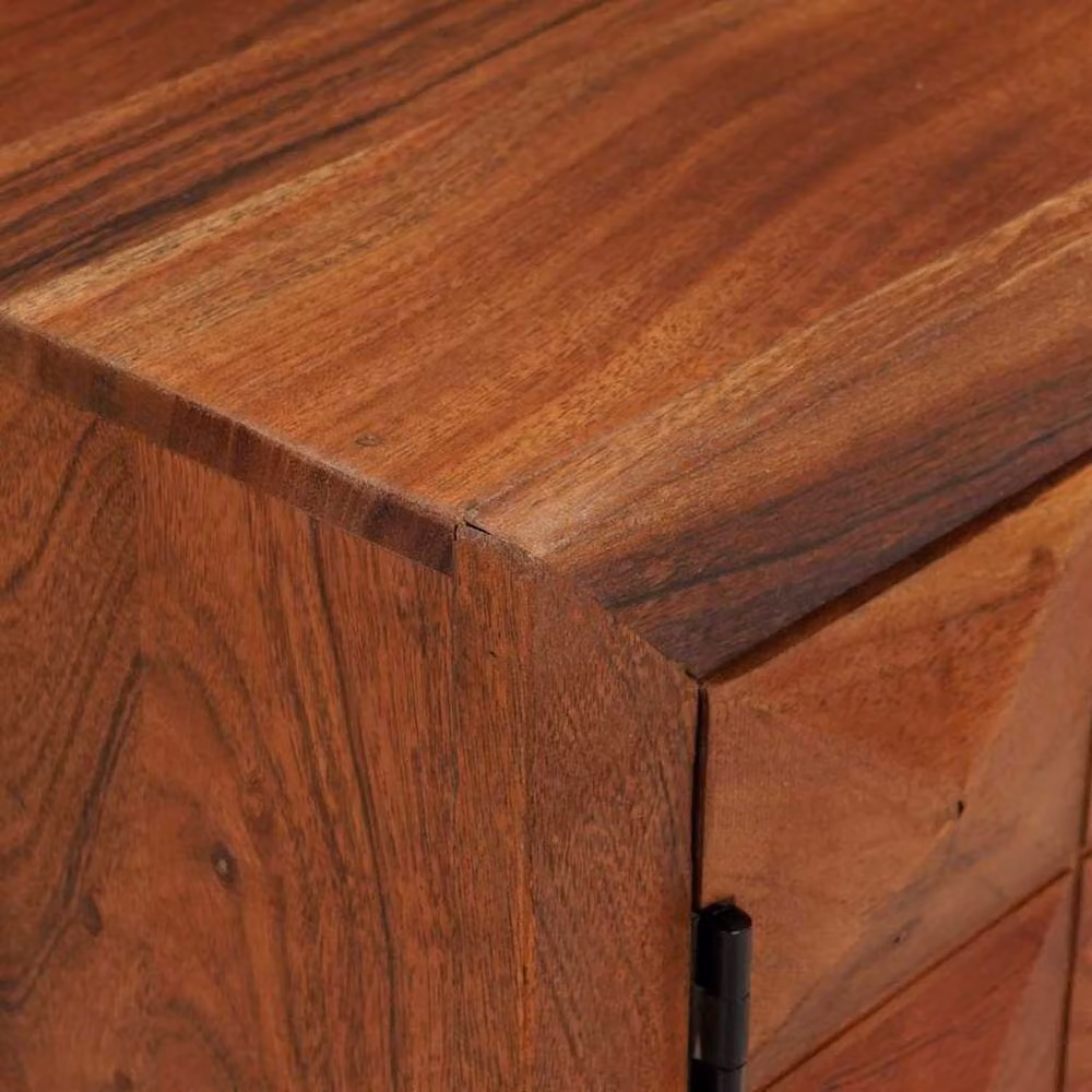 Berkfield Modern Brown Solid Acacia Wood Home Media Storage Cabinet – 4