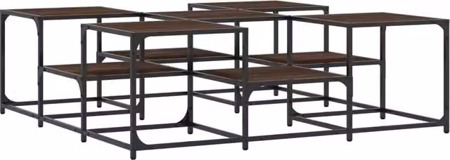 Berkfield Home Brown Oak Coffee Table, W/D/H: 121 x 121 x 40 cm – 1